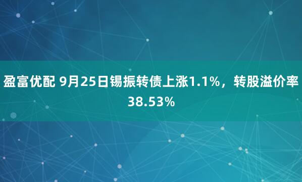 盈富优配 9月25日锡振转债上涨1.1%，转股溢价率38.53%